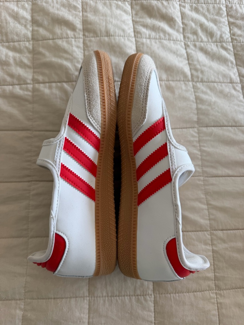 Adidas Kids Red and White Mary Jane Sambas - Picture 5 of 10